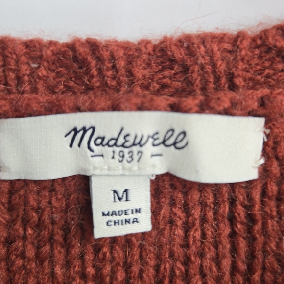 Madewell Firelight Sweater Rust Cable Knit Wool Blend - Picture 13 of 13